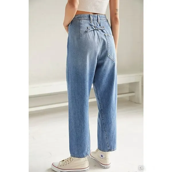 Sandrine Rose Fred Pleated Tapered Jeans Free People 24 Cotton Boho Slouchy Chic - Image 11