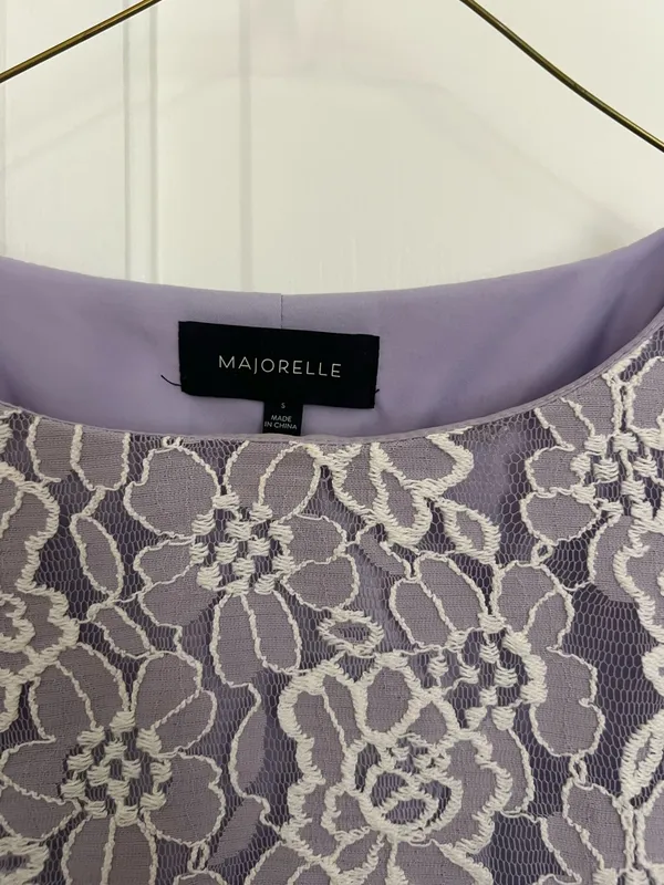 Majorelle Purple Lace Mini Dress - Image 4