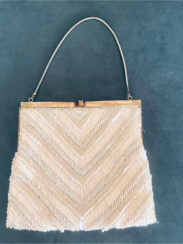 Vintage 1950s mid-century beaded evening purse - Image 5