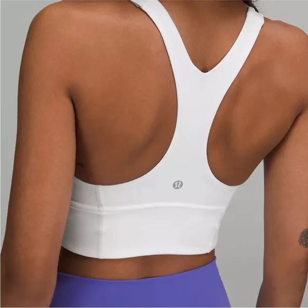 Lululemon Ebb to Train White Racerback Bra 6 -flawed - Image 4