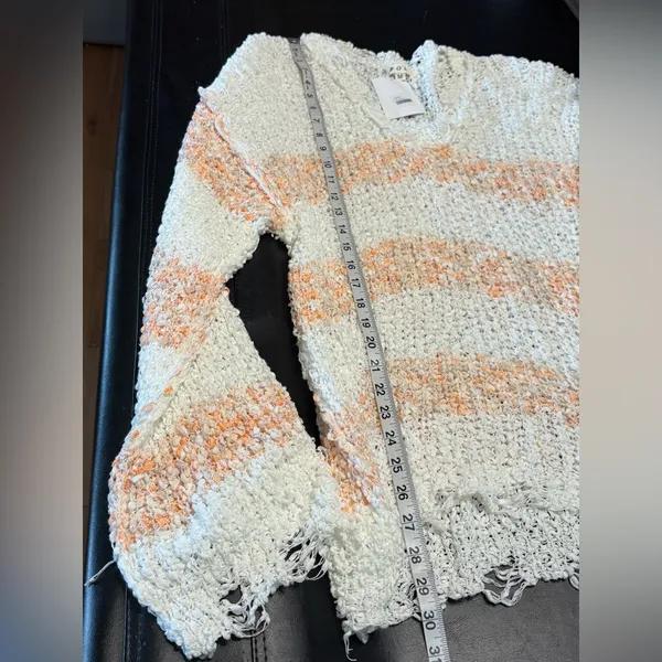 POL Crochet peach and white Oversized Comfy Sweater NWT size Medium - Image 12