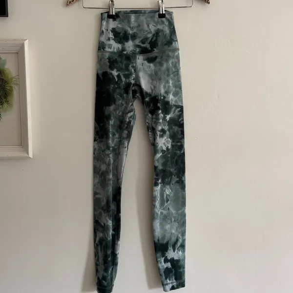 LULULEMON Align High Rise Diamond Dye Green Leggings 28" Size 0 - Image 3