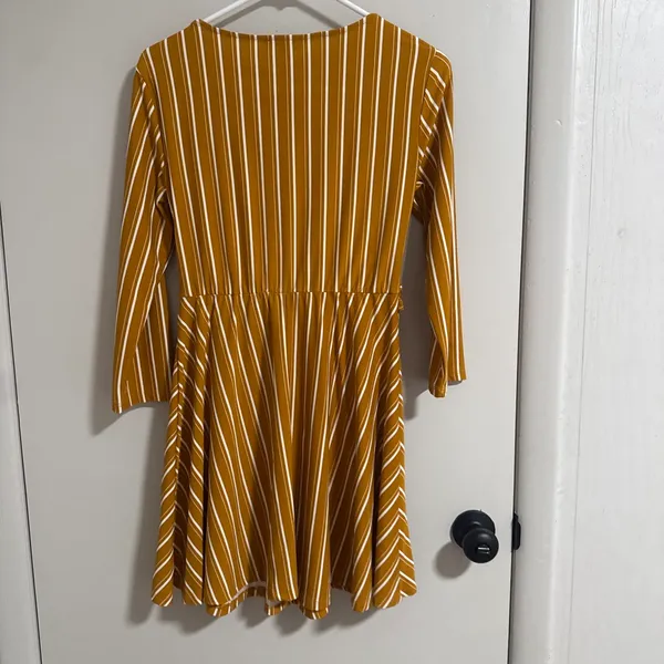 As You Wish Yellow and White Striped Dress - Image 2