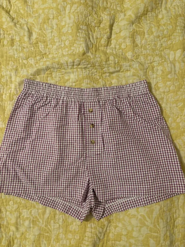 Purple and White Gingham Shorts - Image 2