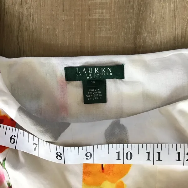 Lauren Ralph Lauren‎ Dress Women's 14 Multi Color Floral Fit & Flare Sleeveless - Image 5