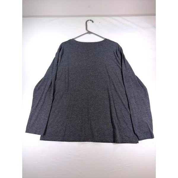 Women's Good Vibes Rainbow Graphic Long Sleeve Tee Charcoal Gray XL - Image 9