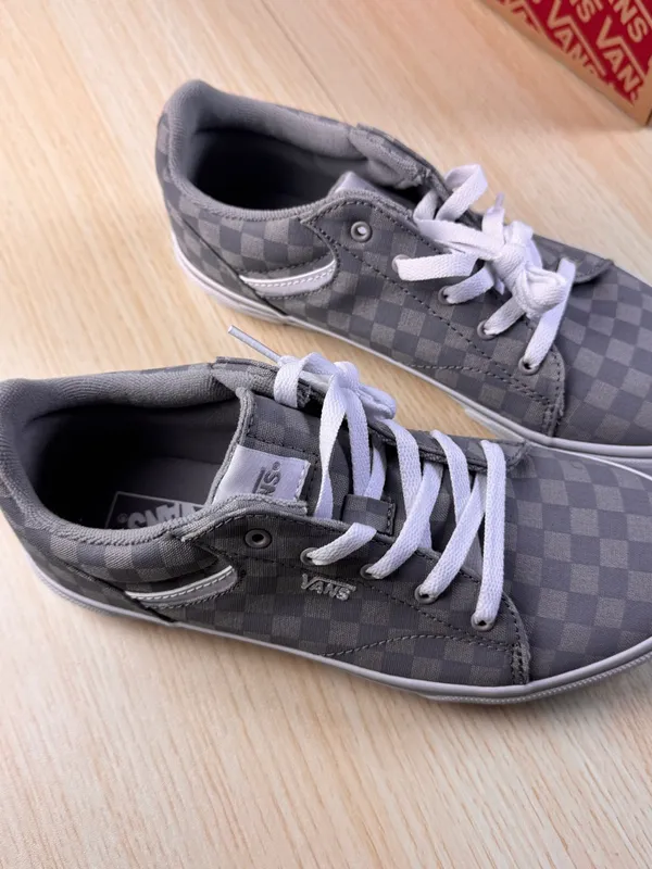 Vans Seldan Women's Checkerboard Gray Skateboarding Lace Up Sneakers Shoes Sz 6 - Image 7