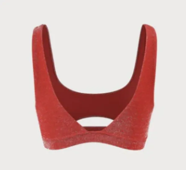 BERLOOK Red Lurex Cut Out Bikini Top AND Red Lurex Bikini Bottom 22 - Image 4