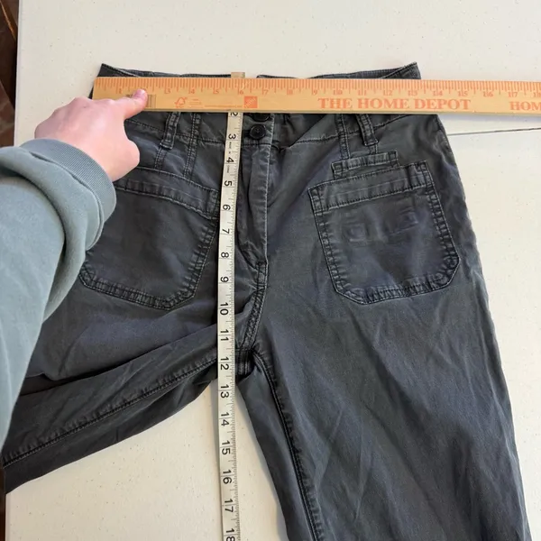 Anthropologie Maeve Wide Leg‎ Full Length Pants Size 27 washed gray patch pocket - Image 5
