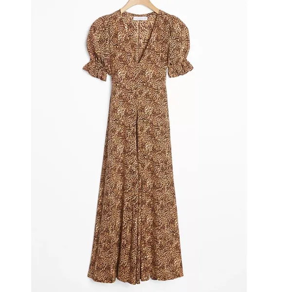 Faithfull the Brand Maggie Midi Dress in the Charlie Leopard Print - Image 3