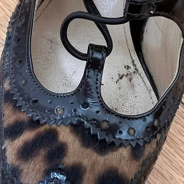Marion Parke Animal Print Calf hair leather "Miki" Lace Up Pumps Size 7.5 - Image 7