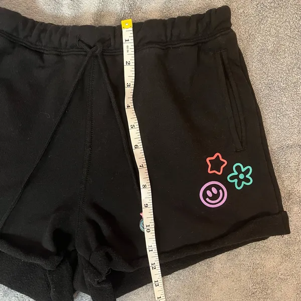 PacSun Spectrum PAC Black Graphic Charm Drawstring Lounge Shorts Y2K‎ Size Small - Image 5