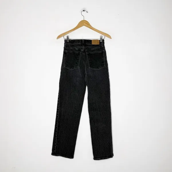 Madewell The Perfect Vintage Wide Leg Jeans 25 Black Acid Wash - Image 3