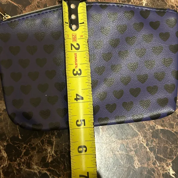 Ipsy indigo make up bag with black heart print - Image 4