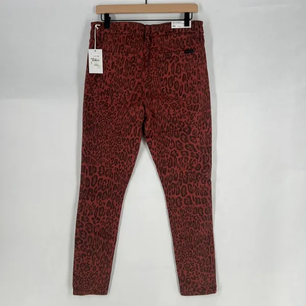 Joe's The Charlie Ankle Jean Women 31 Brown Stretch Leopard High Rise Skinny Leg - Image 9