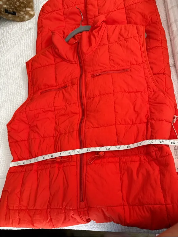 NWT FP Movement Pippa Packable Puffer Suit, Size Small, Orange Quilted Winter - Image 12