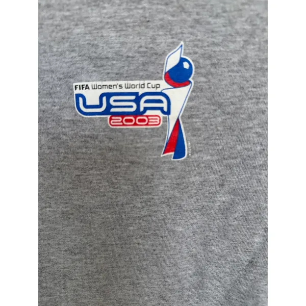 Vintage FIFA WORLD Cup Adidas XL USA Women's 2003 Long Sleeve T-Shirt Gray - Image 5