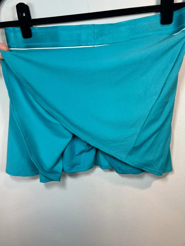 Nike Court Flouncy Tennis Skirt Skort Teal Blue Dri-Fit Shorts Lined Golf NEW XL - Image 11