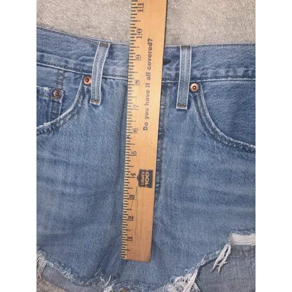 levis 501 shorts‎ womens cut off button fly mid rise 26 - Image 10