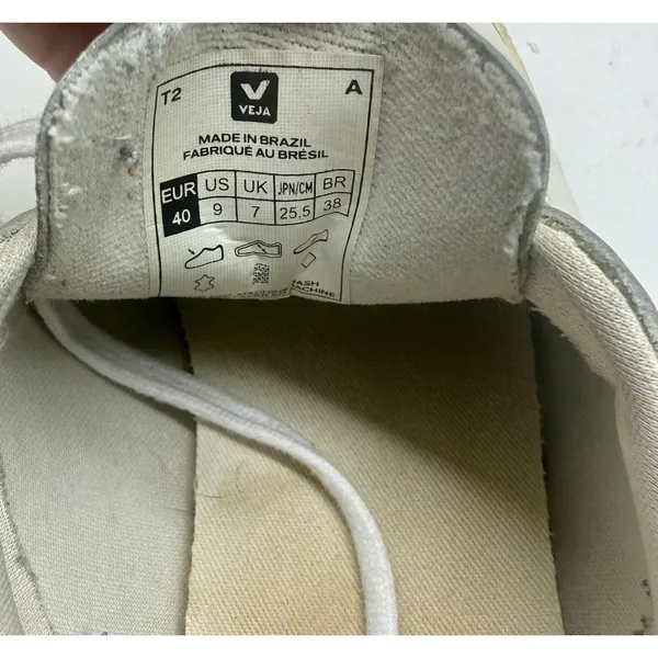 Veja Esplar Triple White Size 9 Leather Sneakers Low Top Classic Brazil - Image 6