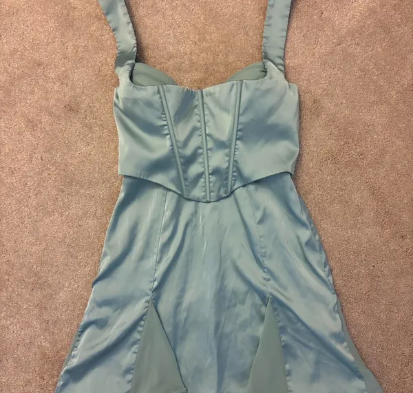 Oh Polly Light Blue Corset Mini Dress - Image 3