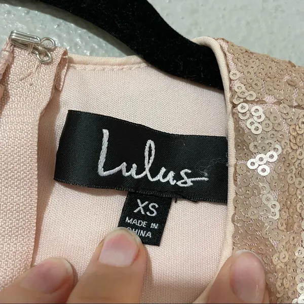 Lulus Peach Sequined Cut Out Sides Party Dress Mini Womens XS Swifty Eras Tour - Image 4