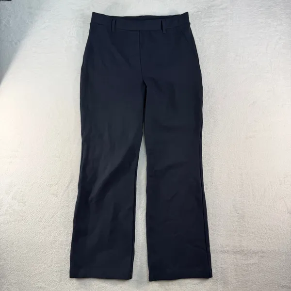 Quince S Straight Leg Ultra-Stretch Ponte Pants Navy Blue Officecore High Rise - Image 3