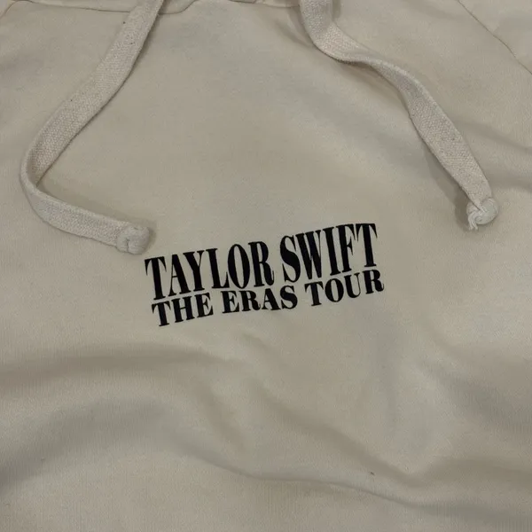 Taylor Swift The Eras Tour Beige Graphic Hoodie XL Official Merch Cream Swiftie - Image 4