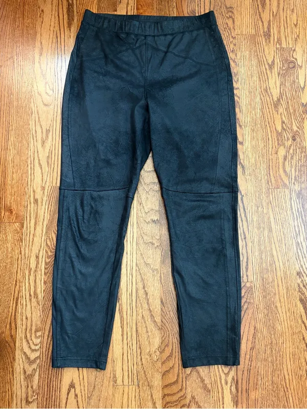 Free People Midnight Vegan Suede Skinny Pants Black High Rise M - Image 5