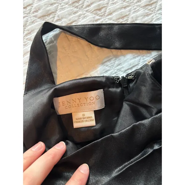 Jenny Yoo Black One Shoulder Lena Dress - Image 6