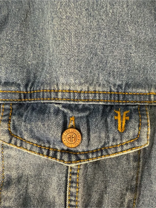 Frye Denim Shirt Dress Womens L Western Long Sleeve Button Front Mini Blue - Image 9