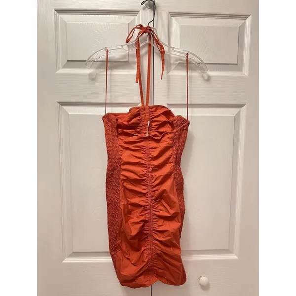 Free People Hold On Halter Mini Dress , Size Small Orange Red Rust‎ - Image 5