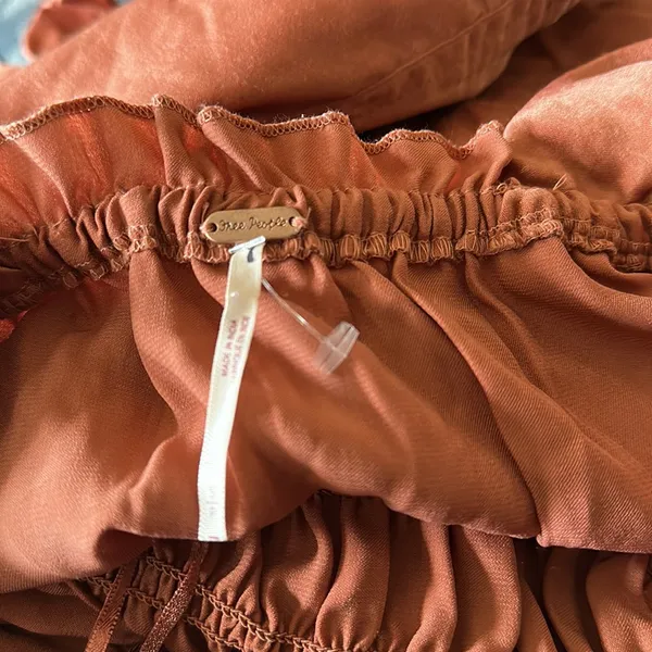 NWOT Free People cassidy romper in rust Orange Velvet Small - Image 8