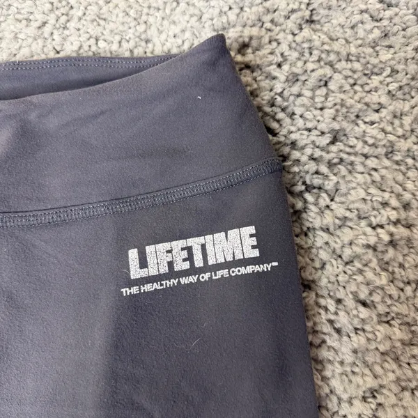 Beyond Yoga Life Time Fitness Gray Ruched Cropped Leggings Women Large SM14AW - Image 4