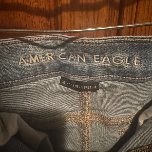 American Eagle Outfitters Light Blue Distressed Jean Shorts - Image 5
