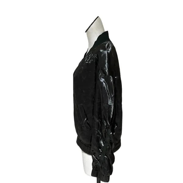 NWOT Free people movement X FP Luxe Satin Bomber Jacket Olive Green Small - Image 5
