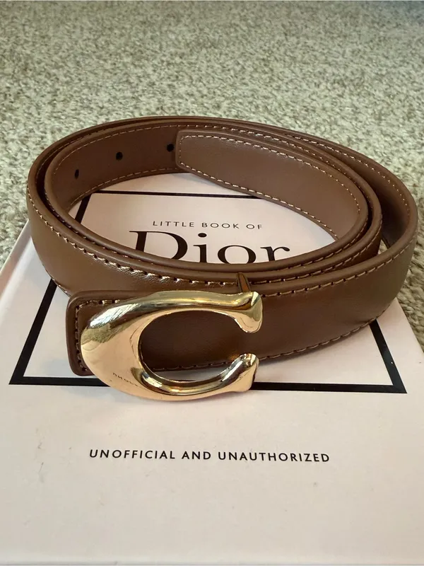 Brown Belt with Gold 'C' Buckle Accent. Very durable & well made. Size- 97cm - Image 5