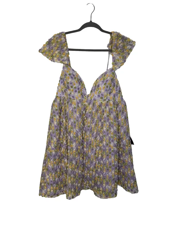 🌸 Lulus Charming Pick Lavender Multi Rosette Mesh Mini Dress‎ NWT Size M 🌸 - Image 2