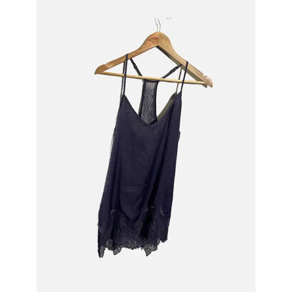 In Bloom by Jonquil Camisole Women Small Purple Lace Trim Racerback Tank Top - Image 3