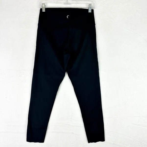Moto Leggings Size 12 Cropped Black Athletic Athleisure READ - Image 2