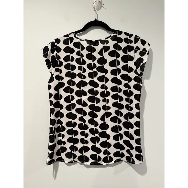 Ann Taylor Polka Dot Top Womens Small Lightweight Workwear Sheer Career Travel - Image 2