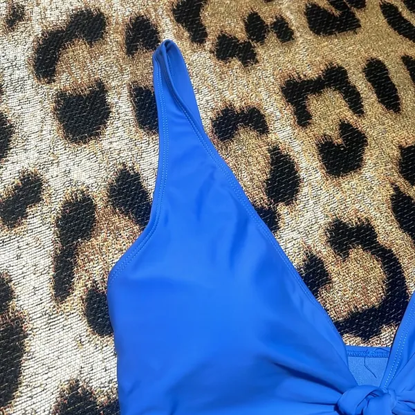 NWT Nicole Miller Blue One Piece Swimsuit Swimwear - Image 5