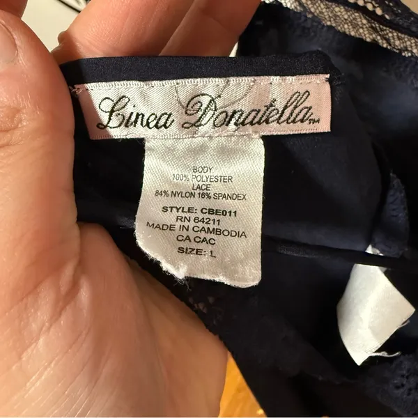 Black Lace Chemise Slip‎ Dress Large 90s Y2K Romantic Lingerie Nightgown - Image 6