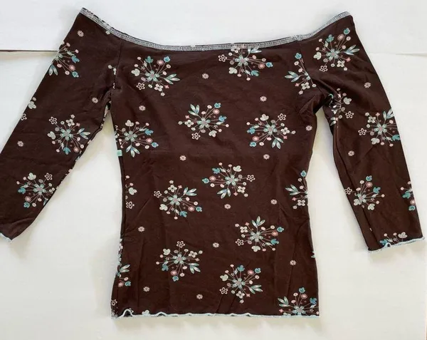 Unique Vintage Vintage Coquette Core Off the Shoulder 3/4 Sleeve Floral Top - Image 4