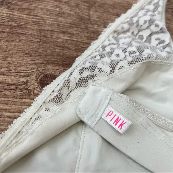 Victoria's Secret Pink White Lace Bralette Size Large - Image 4