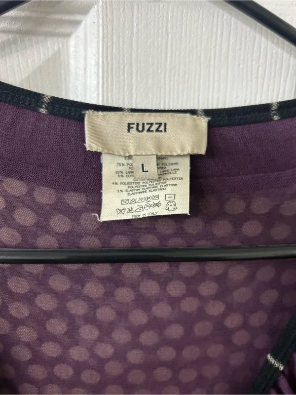 Fuzzi Multi Pattern Wrap Maxi Dress Sz L Purple Size L - Image 3