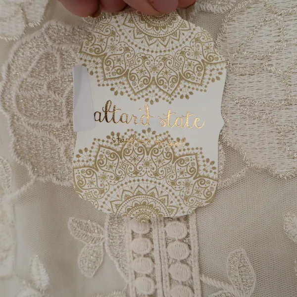Altard State White Floral Lace V-Neck Sleeveless Fit & Flare Dress M - Image 3