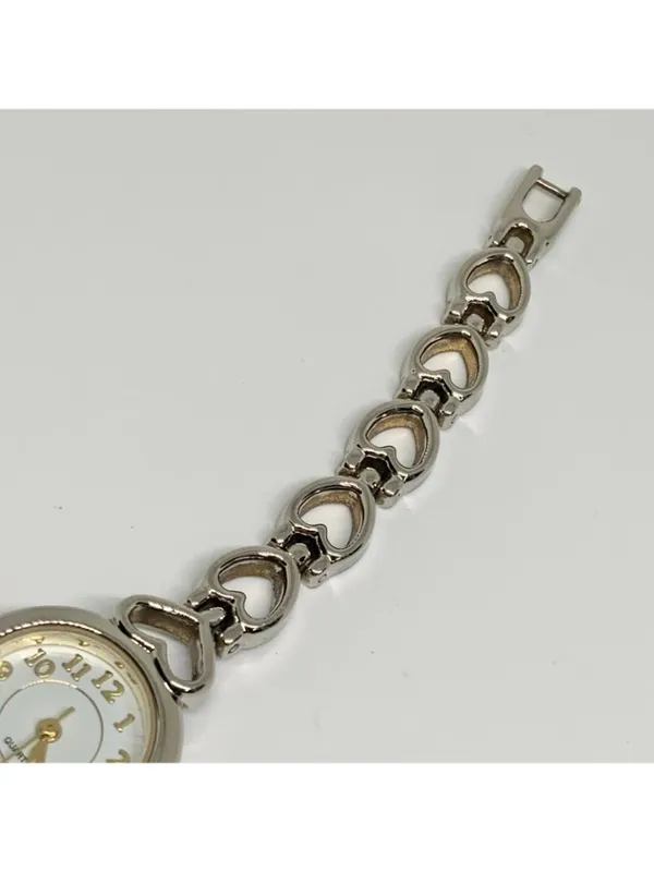 Advance vintage women’s watch hearts links bracelet 21mm quartz 6.5” running - Image 3