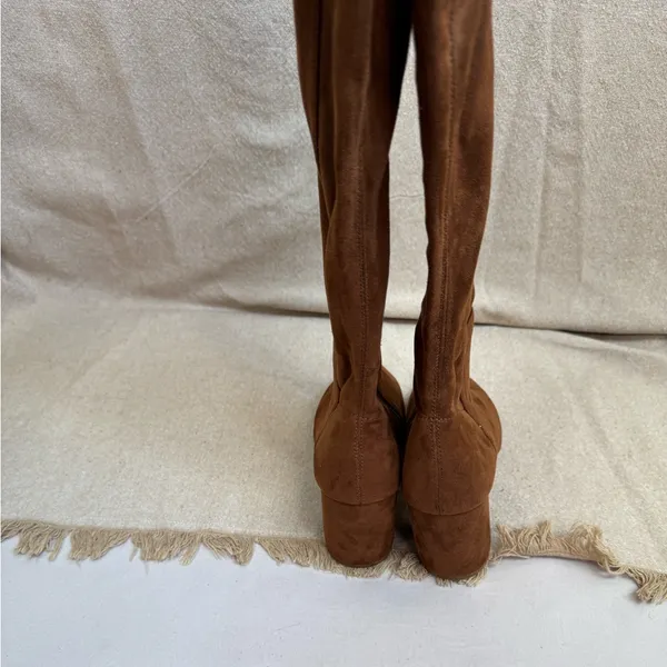 Steve Madden Women's Over the Knee Nifty Boots Brown Faux Suede Size 7M - Image 7