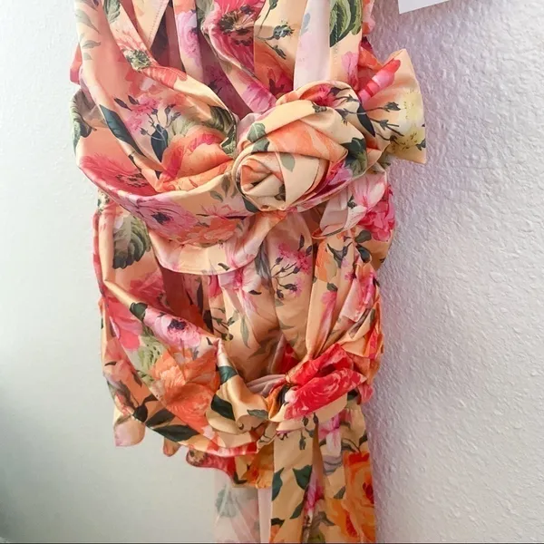 For Love & Lemons Versilla Floral Satin Hi-Lo Dress XS NWT‎ - Image 7